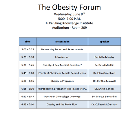 Obesity Forum Schedule